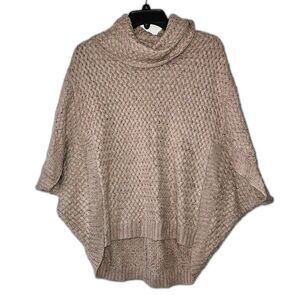 Artisanal Textured Oversized Knit Poncho Cape - Boho Chic Capsule Small-Large